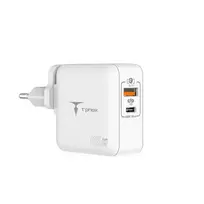 T-Phox Mega T-PP09 travel charger | 65W | PD, GaN | USB-A, USB-C | white