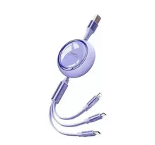 Remax Linon Series RC-C029 3-in-1 data transfer and charging cable | USB-C to Micro USB, Lightning | 66W | purple