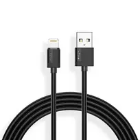 T-Phox Nets data transfer and charging cable | USB-A to Lightning | 15W | 2m | black