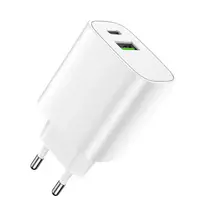 Forever  LS-04 travel charger | 20W | PD, QC | USB-A, USB-C | white