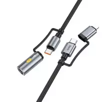 Hoco U138 3-in-1 data transfer and charging cable | USB-C to USB-C, Lightning | PD, QC 3.0 | 60W | 1.2m | gray