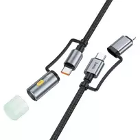 Hoco U138 3-in-1 data transfer and charging cable | USB-C to USB-C, Lightning | PD, QC 3.0 | 60W | 1.2m | black