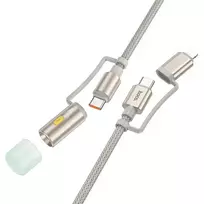 Hoco U138 2-in-1 data transfer and charging cable | USB-C to USB-C, Lightning | PD, QC 3.0 | 60W | 1.2m | gray