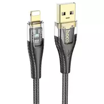 Hoco U121 data transfer and charging cable | USB-A to Lightning | 12W | 1.2m | black, transparent