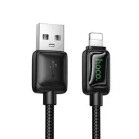 Hoco U146 data transfer and charging cable | USB-A to Lightning | 12W | with LED display | 1.2m | black