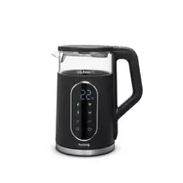 Huslog glass kettle with touch panel, black, 1.7L, 2200W