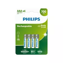 PHILIPS Rechargeable AAA NiMH 700mAh battery set of 4.