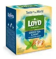 Loyd Green tea with peppermint and manuka honey, 20 pieces x 1.7g
