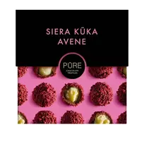 Pure Chocolate Dark chocolate truffles with cheesecake cream filling and raspberry decoration, 96g, PURE
