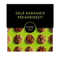 Pure Chocolate Pure 110 g dark chocolate truffles with salted caramel cream filling and pecan topping