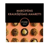 Pure Chocolate Chocolate truffles with marzipan cream filling and a crunchy Amareto cookie decoration, 96g, PURE