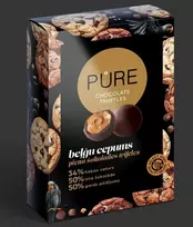 Pure Chocolate PURE, 148g Belgian biscuit cream-filled dark chocolate truffles