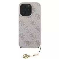 GUESS 4G Charm Case for iPhone 16 Pro in Tone-on-Tone Pink