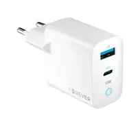 Forever  TC-06 travel charger | 65W | GaN, PD, QC | USB-C, USB-A | white
