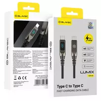 Blavec Lumix CLU-CC5BG12 data transfer and charging cable | USB-C to USB-C | PD | 100W | with LED display | 1.2m | black, gray