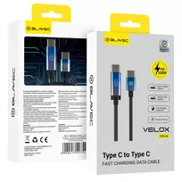Blavec Velox CVE-CC5B12 data transfer and charging cable | USB-C to USB-C | PD | 100W | with LED display | 1.2m | black