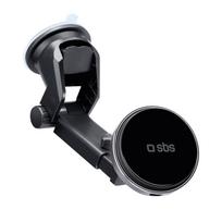 SBS TESUPMAGEXTWIR15W Telescopic Smartphone Holder with Wireless Charger, MagSafe Compatible, for Windshield and Dashboard – Black