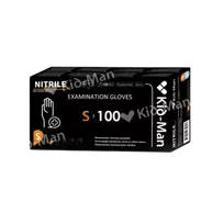 Kid-Man juodos nitrilinės vienkartinės pirštinės, 100 vnt. (XS–XL) - S