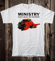 Retro marškinėliai 100% medvilnė 80-ųjų 90-ųjų stiliaus Ministry Jesus Built My Hot Rod Unisex marškinėliai S
