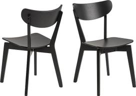 "AC Design Furniture Roxanne" 2 valgomojo kėdžių komplektas 79,5 x 45 x 55 cm Juodo ąžuolo fanera / kaučiukmedis