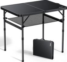 "Anbte" sulankstomas stovyklavimo stalas su laikymo tinkleliu, 3 pėdų aliuminio sulankstomas stalas, reguliuojamo aukščio, ne daugiau kaip 70 cm, nešiojamas stalas, lengvas, nešiojama rankena, skirtas patalpoms lauke sode