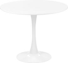"Beliani Boca" valgomojo stalas 90 cm apvalus MDF metalas baltas