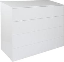 "Dmora" komoda su 4 stalčiais Moderni miegamojo kambario komoda "Tallboy Casettiera" 108 x 44 x 85 cm Blizgi balta spalva