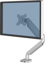 "Fellowes" monitoriaus laikiklis 1 ekranui iki 32 colių (81,28 cm) - "Platinum" serijos monitoriaus laikiklis su dujine spyruokle / USB prievadais - tvirtinamas spaustuvu arba kabelio lizdu - sidabrinė spalva