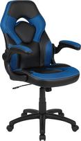 "Flash Furniture X10" žaidimų kėdė, ergonomiška biuro kėdė kompiuteriui ir žaidimams, reguliuojama žaidėjų kėdė su nugaros atrama, minkšta oda, mėlyna/juoda