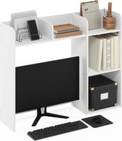 "Furinno Classic Desktop Bookcase" knygų spinta su 5 lentynomis, rašomojo stalo organizatorius su 5 lentynomis, baltos spalvos