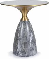 "Leo" apvalus kavos staliukas, 50 cm, balto marmuro keramikos viršus, pilkai auksinis metalinis rėmas, puošnus modernus stilius, 54 cm aukštis, skirtas svetainei, miegamajam