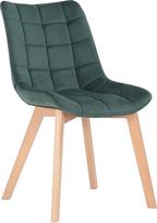 CLP Passaic valgomojo kėdė "Velvet Quilted Upholstered Chair" su grindų apsauga, 150 kg keliamoji galia, spalva: Žalia