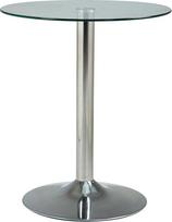 CLP stiklinis stalas, 60 cm skersmens, apvalus stalviršis, apsauginis stiklas, aukštis 70 cm, spalva: Skaidrus stiklas, 70 cm ilgio, 70 cm ilgio, 70 cm ilgio, 70 cm ilgio, 70 cm ilgio.