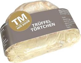 Die Trüffelmanufaktur - Delikatesinis triufelių sūris su 5 % tikrų juodųjų triufelių, kreminis šviežio triufelių sūrio pyragas su švelniu maskarponės kreminio sūrio triufelių įdaru, gurmaniškas minkštas sūris 110 g