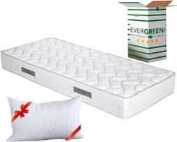EVERGREENWEB Čiužinys 80 x 190 cm, pagamintas iš poliuretano putų vandens putų, ergonomiškas, aukštis 20 cm + 1 pagalvė iš atminties putų plaušelių, kvėpuojantis baltas užvalkalas, ortopedinis, su masažo efektu, madingas