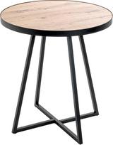 HAKU Möbel Šoninis staliukas Šviesus ąžuolas Juodas MDF Metalas Matmenys Aukštis 52 x Skersmuo 48 cm Stilius: Modernus