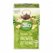 DM Bio žaliosios arbatos su imbieru ir citrina arbata 20 arbatos maišelių