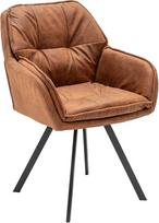 invicta INTERJERAS Mr. Lounger Pasukama retro dizaino kėdė šviesiai ruda su porankiais