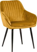 Invicta INTERJERAS riess-Ambiente.de Elegantiško dizaino Turin Velvet Garstyčių geltonos spalvos valgomojo kėdė Konferencijų kėdė su porankiais