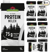 Juodojo miško pieno baltymų pienas 0,9 % riebumo pienas 1000 ml x 6 vnt. + pufai