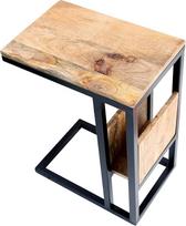 riess-ambiente.de Pramoninis nešiojamųjų kompiuterių stalas Concierge 45 cm Mango medienos šoninis stalas su lentyna