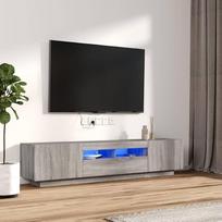TV baldai 2 LED šviestuvų rinkinys Sonoma Grey Daugiasluoksnė medinė TV spintelė Pagrindinė TV spintelė TV staliukas TV stovas gyvenamajam kambariui