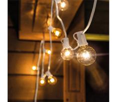 Brilagi - LED lauko dekoratyvinė girlianda GIRLANDA 10xE12 8m balta IP44 šiltai balta