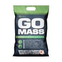 GO POWDERS GO MASS GAINERIS Masės augimo proteino kokteilis Aviečių ir baltojo šokolado skonio, 5 kg