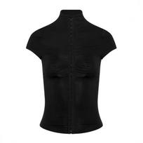Women's Stand Collar Sexy Hot Girl Hollow Short Sleeve T-shirt L juoda