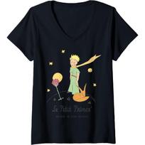 Womens Le Petit Prince Stars Fox Rose Planet V-Neck T-Shirt S juoda