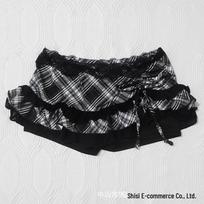 Gothic Style Slim-Fit Plaid Lace Skirt for Girls Small