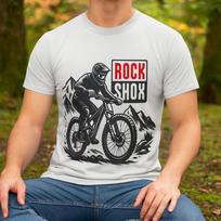 Rock Shox Kalnų Dviračio Rider Marškinėliai MTB Downhill Dviračių Grafinis T-shirt Unisex T-shirt L