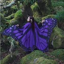 Šventinis drugelio apsiaustas Helovino drugelio Cosplay kostiumai Juokingas drugelio povas Šalis Pavasaris violetinė