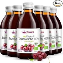 Ekologiškos vyšnių sultys, 6 vnt. (6 x 250 ml) - Ekologiškos, grynos, šalto spaudimo vyšnių sultys - be GMO, be konservantų, be pridėtinio cukraus - veganiškos, ekologiškos, BerriesPolska®